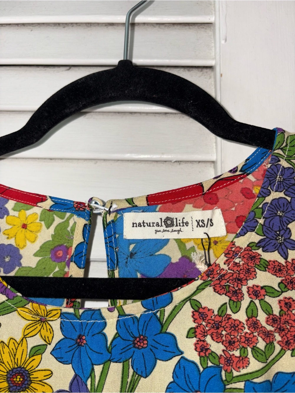 NWT Natural Life Patti Side Slit Maxi Dress Retro Floral Pockets XS/S - Picture 3 of 7
